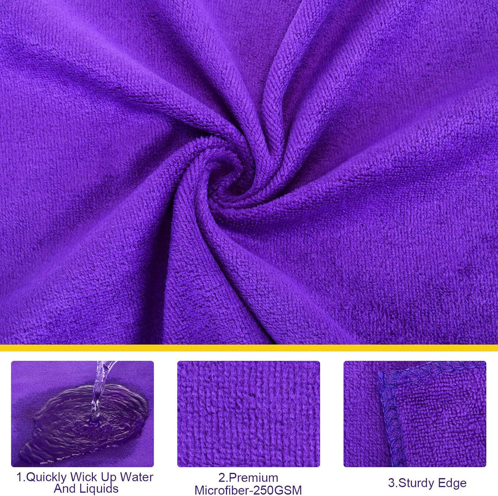 Nuenen Microfiber Cleaning Cloths for Cars 16 x 16 Inch Ultra Absorbent Car Towels Drying Reusable