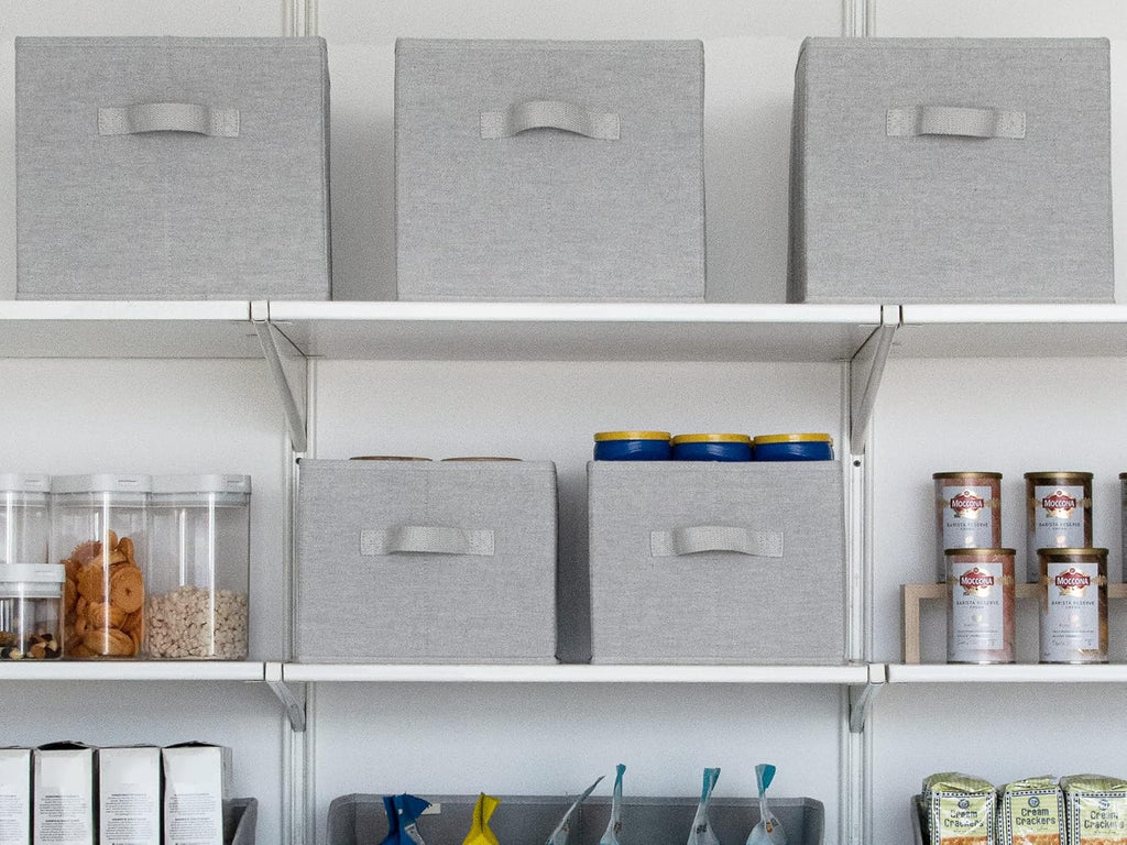 StorageWorks Storage Baskets for Shelves, Foldable Fabric Closet Storage Bins with Handles, Fabric