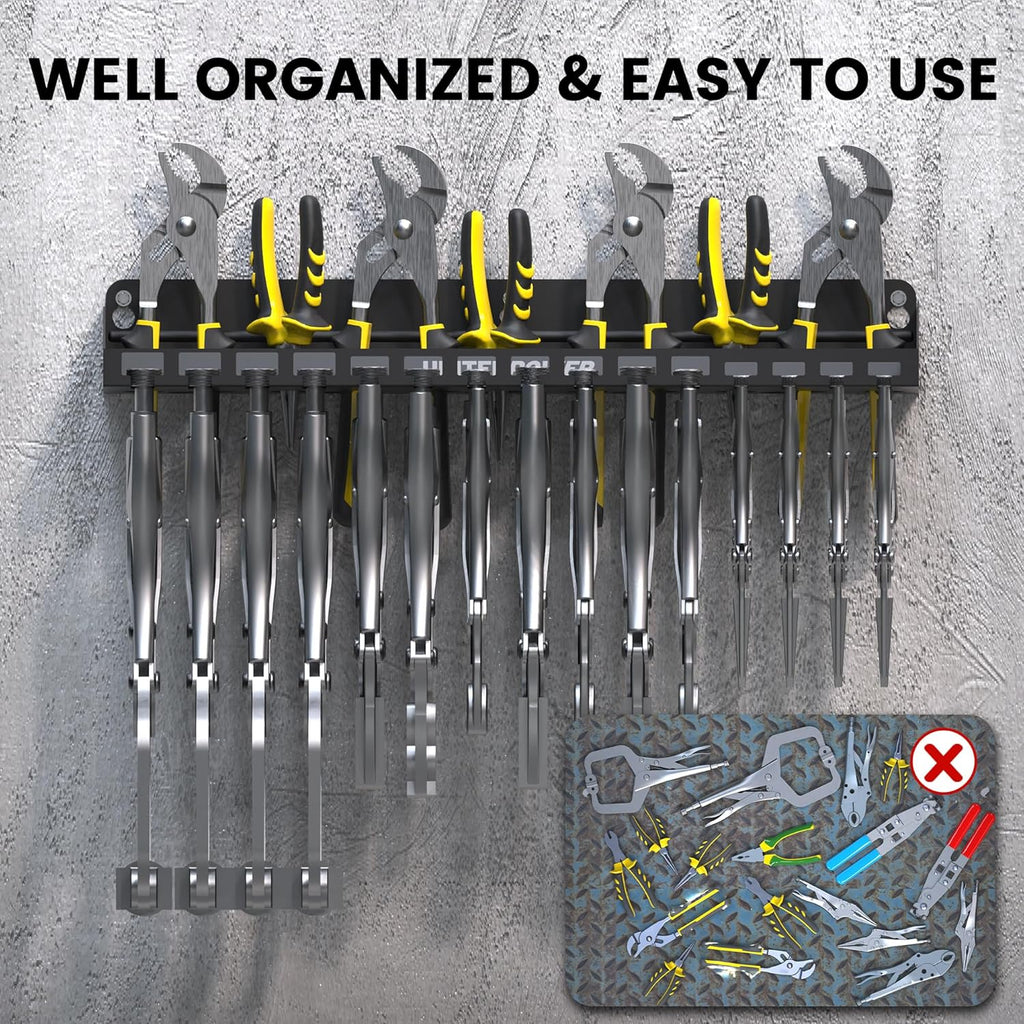 UNITEDPOWER Vise Grip Holder, Wall Mount Pliers Storage Rack Organizer for Workshop, Shed, Garage