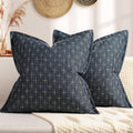 ZWJD Pillow Covers 16x16 Set of 2 Soft Polyester Textured Pillow Covers with Stylish Flange Edge