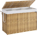 SONGMICS Laundry Hamper with Lid, 52.8 Gallon (200 L) Synthetic Rattan Clothes Laundry Basket with
