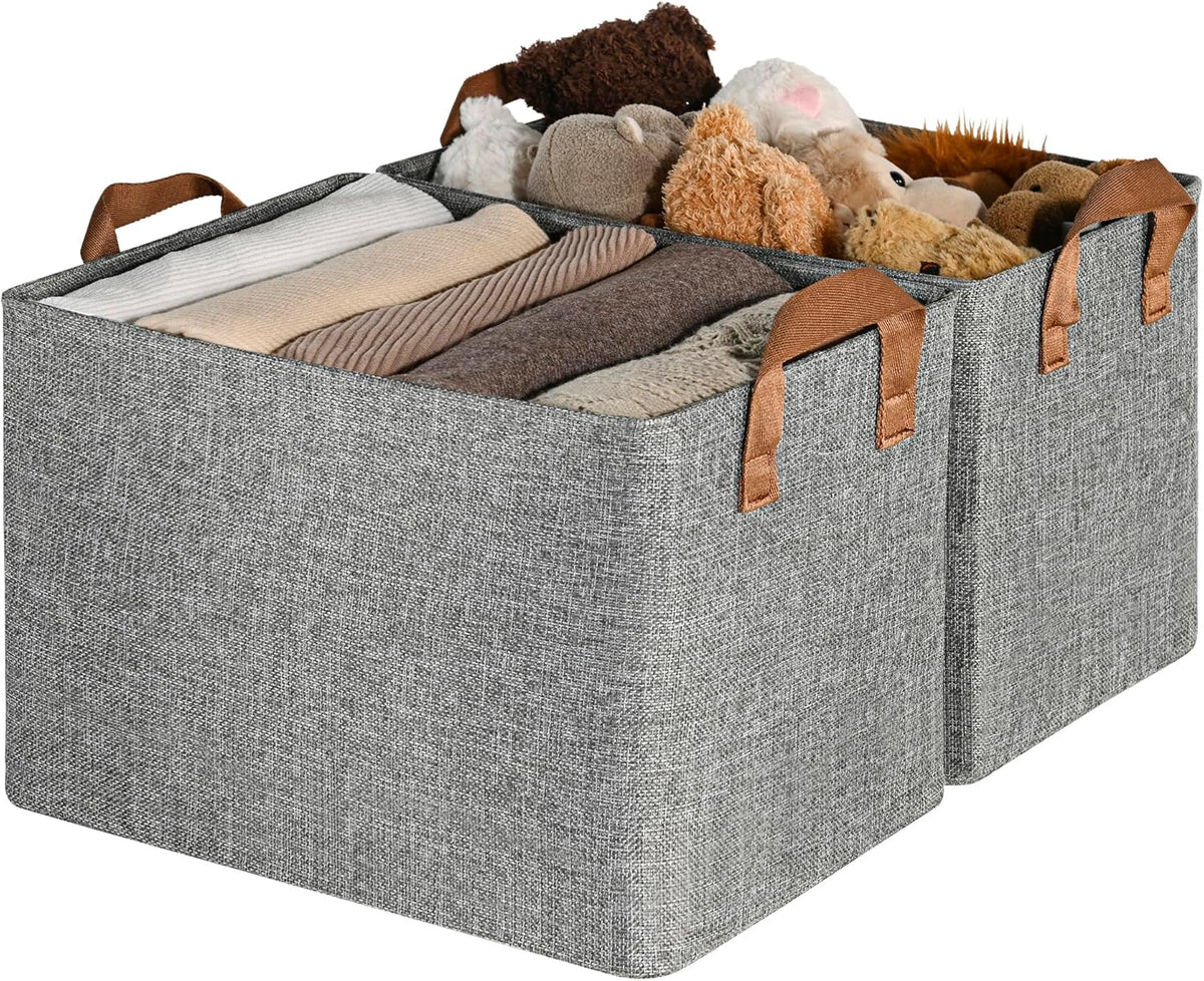 GRANNY SAYS Storage Baskets for Shelves, Closet Organizer Bins, Clothes Storage Bins with Metal