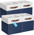 OrganiHaus 11x11 Fabric Cubes Storage Bins Set of 4, Foldable Collapsible Fabric Storage Bins for