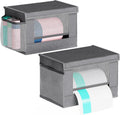 2 Pack Trash Bag Holder Dispenser, Oxford Cloth Garbage Bag Storage Organizer with Mesh Pockets