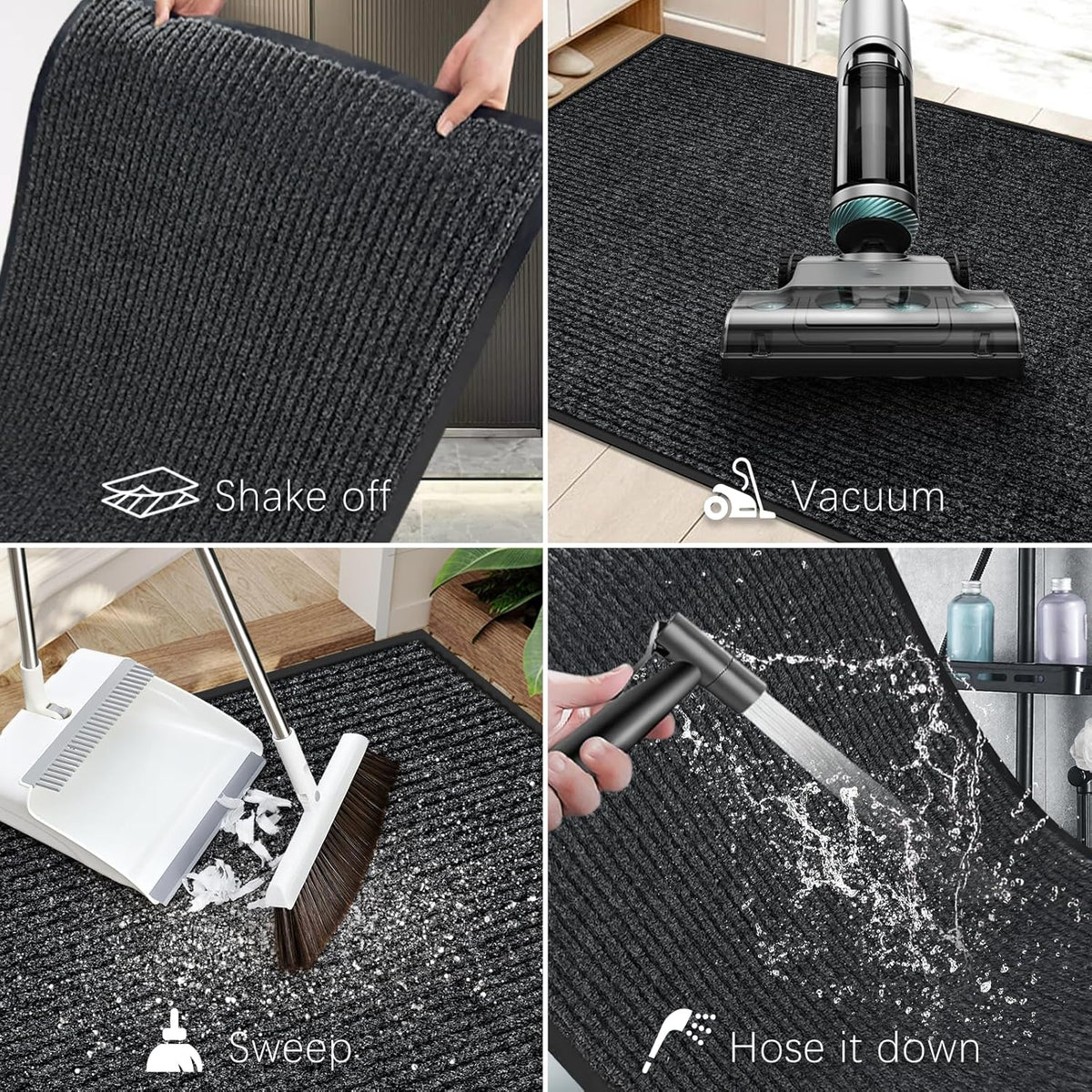 Vicwe Indoor Outdoor Door Mat, 3'x10' Heavy Duty Front Door Mat, Non-Slip Washable Doormats
