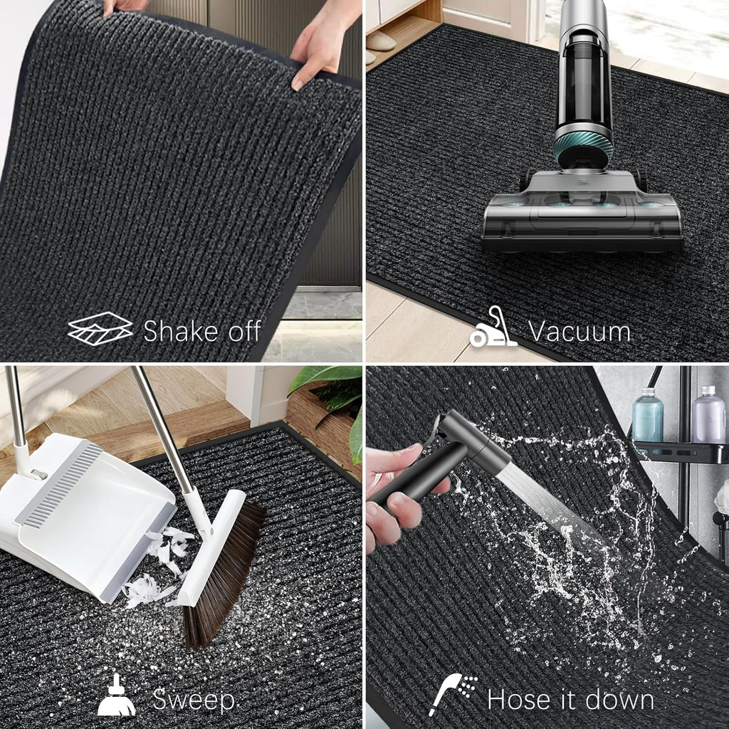 Vicwe Indoor Outdoor Door Mat,4'x8' Heavy Duty Front Door Mat, Non-Slip Washable Doormats Entrance