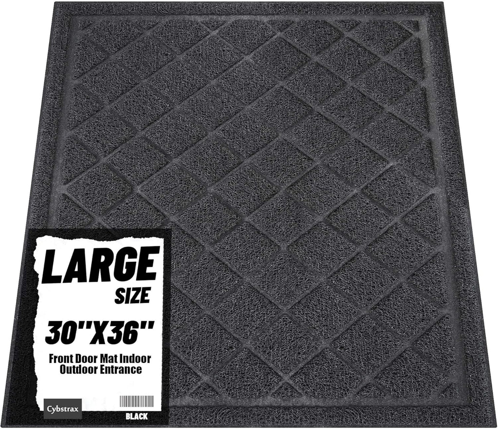 Front Door Mat Indoor Outdoor Entrance, 30" x 36" Heavy Duty All-Season All-Weather Waterproof