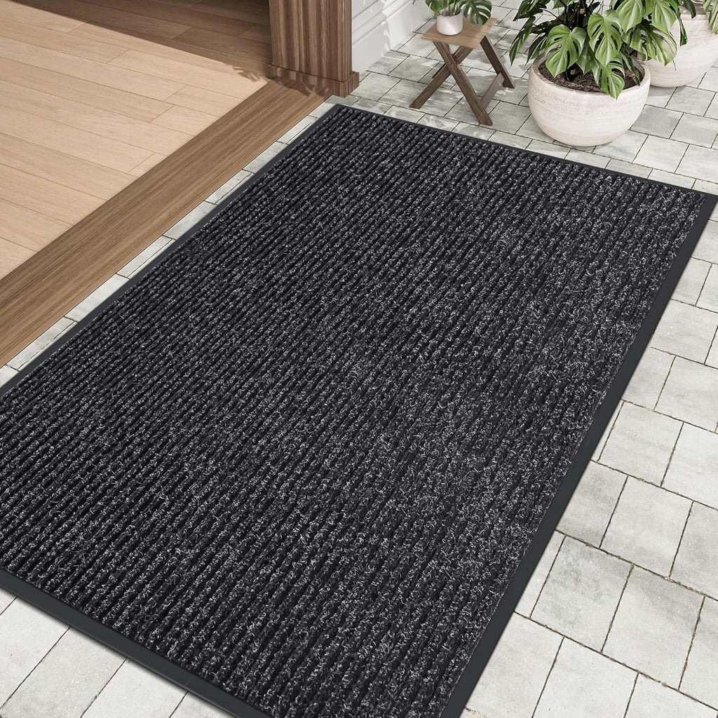 Front Door Mat Indoor Outdoor Entrance, 36" x 48" Dirt Resistant and Absorbent Door Mat, TPR
