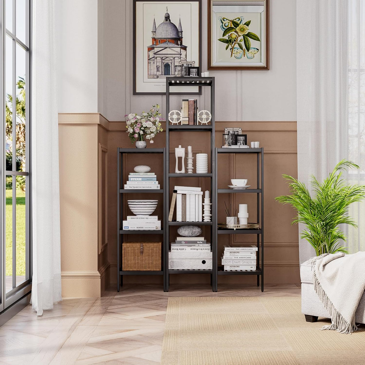 SMIBUY Bathroom Storage Shelf, 5-Tier Bamboo Rack Organizer, Multifunctional Shelving Unit for