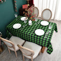 Waterproof Gingham Festive Tablecloth Fabric - Oblong 52x70 Inch Classic Buffalo Tartan Table Cloth