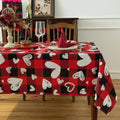 Valentine's Day Tablecloth Fabric - Oblong 58x120 Water Resistant Love Themed Plaid Table Cloth for