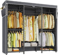 Raybee Clothes Rack with Cover Heavy Duty Clothing Racks for Hanging Clothes Adjustable Metal