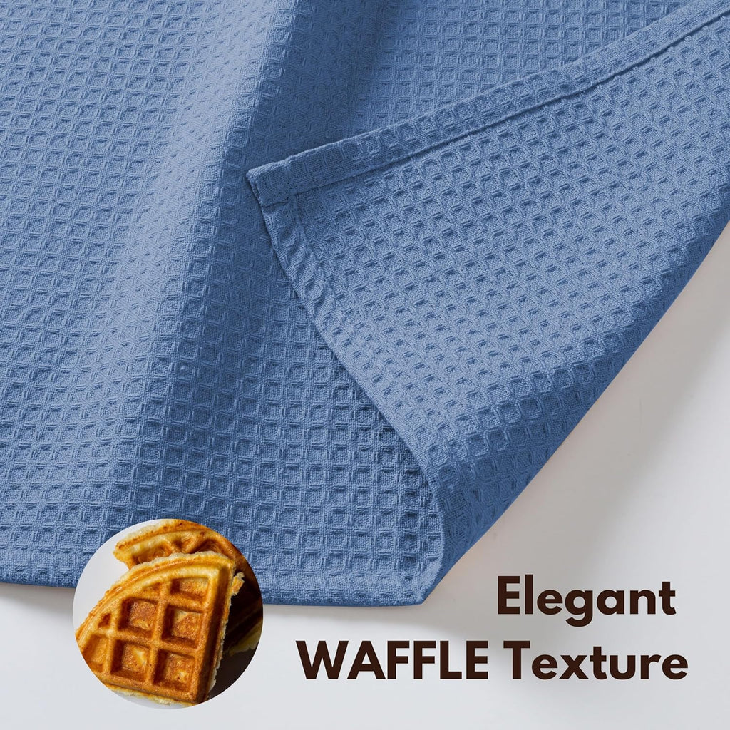 Native Fab Cotton Kitchen Towel with Hanging Loop 16x26 inches, 6-Pack, Waffle Weave Kitchen Towels