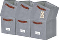DECOMOMO Storage Bins, Cube Storage Bin with Labels, Fabric Storage Cubes for Shelves (11" / 6pcs