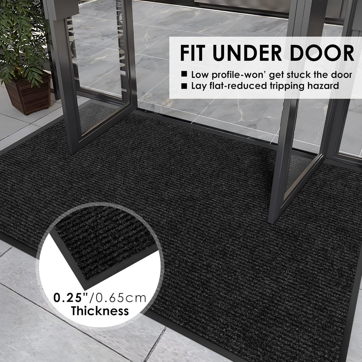 3′ x 28′ Front Door Mat Indoor Outdoor Entrance, Commercial Floor Mat Heavy Duty Dirt Trapper