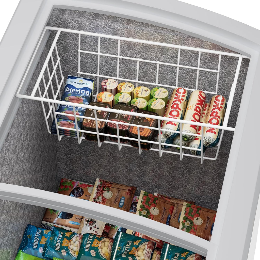 SANNO Chest Freezer Baskets Organizer, Deep Freezer Baskets Bin Sturdy Metal Wire freezer storage