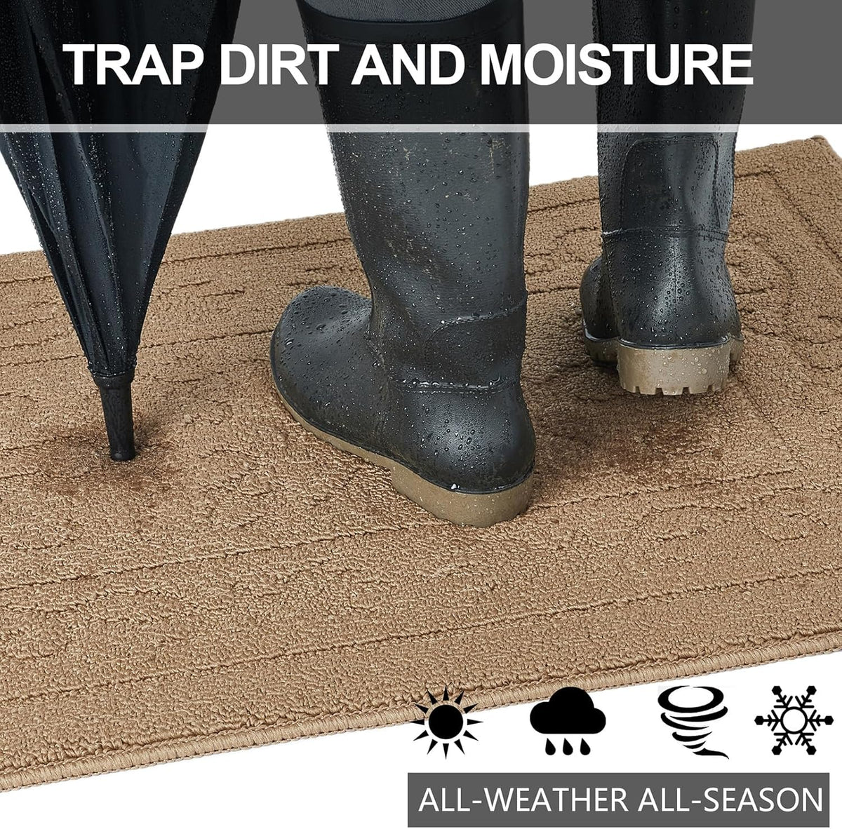FONEYI Indoor Door Mat 36" x 59", Dirt Trapper Door Mats Non-Slip Entryway Rugs Washable, Absorbent