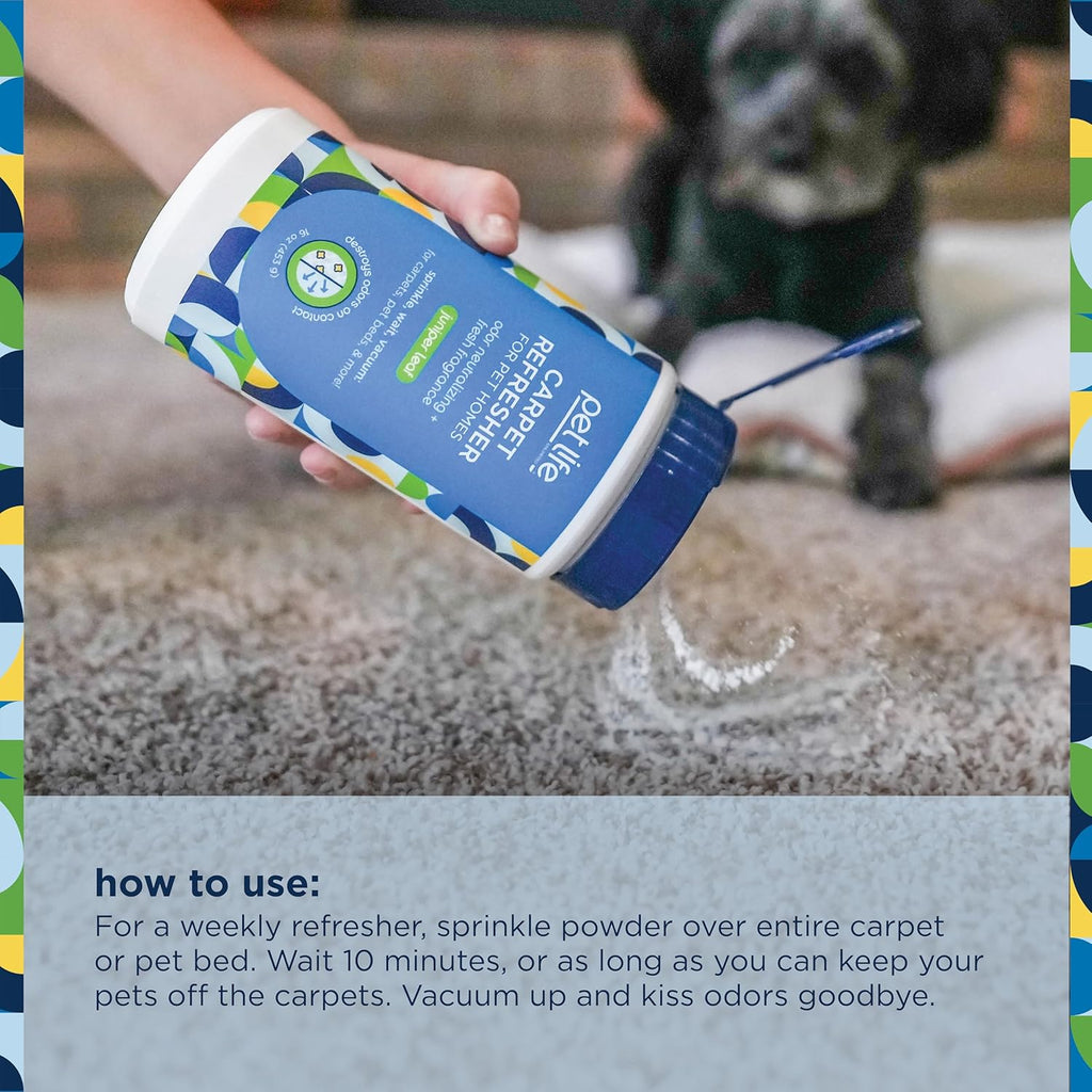 Pet Life Unlimited Carpet Refresher & Deodorizer Powder - Pet Safe, Plant Based Juniper Leaf Scent