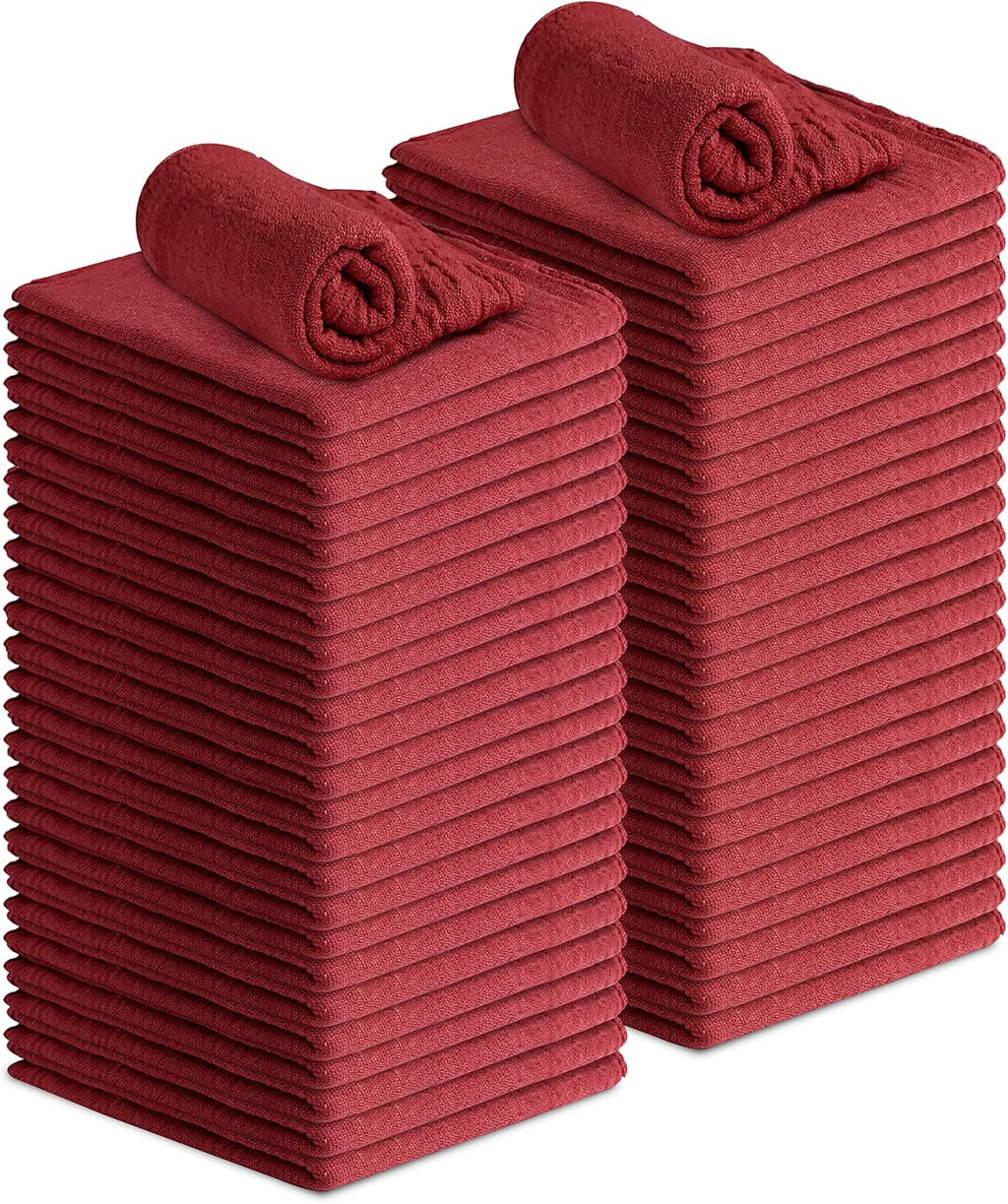 Avalon Towels Cotton Shop Rags – (Pack of 50) Size 12x14 Inches Cleaning Rags – Absorbent Shop