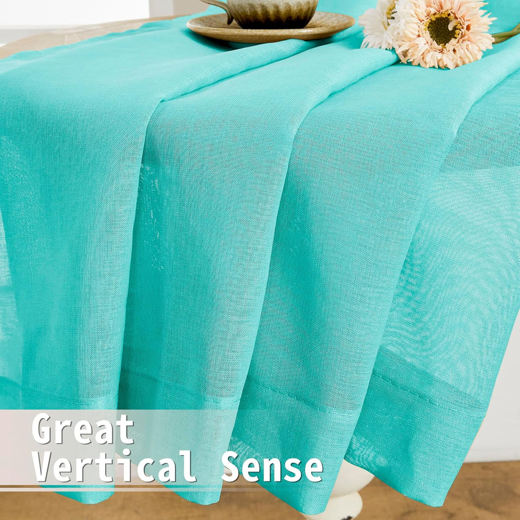 Tollpiz Sheer Door Curtains Closet Linen Textured Curtain Sheers Doorway Light Filtering Voile