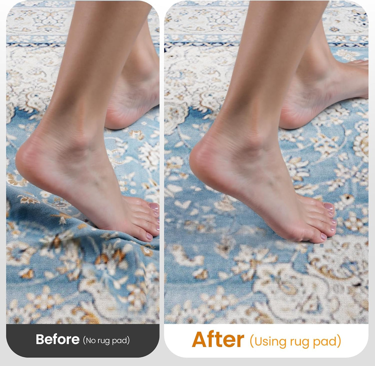 Non-Slip Rug Pad Gripper 2x4 Feet, Anti Skid Mat for Under Area Rugs, Keeps Rugs in Position and