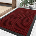 Smiry Front Door Mat Outside Entrance, Heavy Duty Outdoor Indoor Mat, Natural Rubber Doormat, Non