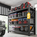 3000LBS Metal Steel Storage Shelves - 40" W Black 4 Tier Heavy Duty Rack Commercial Industrial