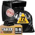 95 Gallon Trash Bags Heavy Duty | Mega-Value Pack 72 Bags | Extra Large Black Can Liners | 90-100