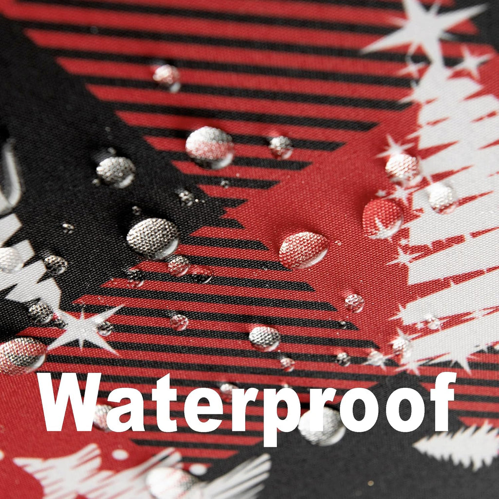 Red Gingham Plaid Christmas Tree Tablecloth - Rectangular 58x102 Inch Water Resistant Table Cloth