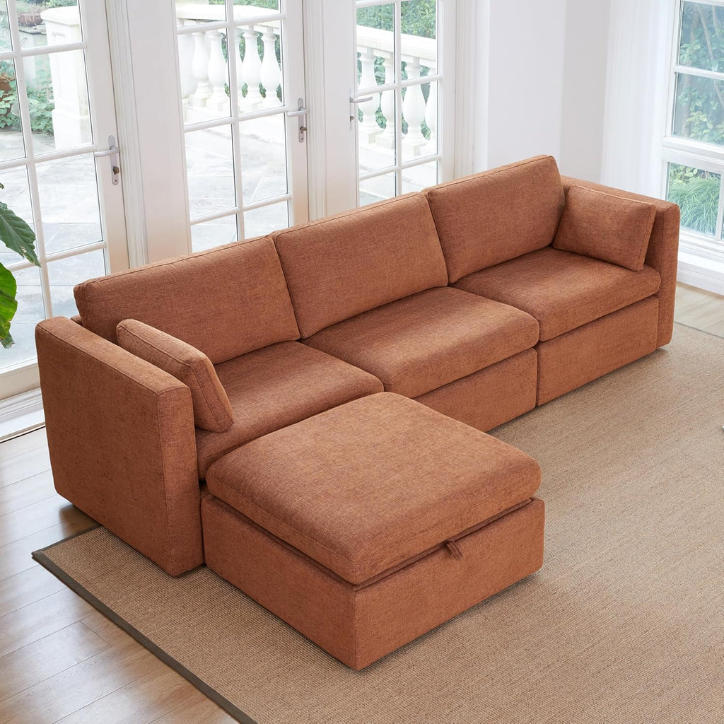 CHITA Modular Sectional Sofa, FSC Certified L Shaped Cloud Couch, Modular Sectional Couch, 112 inch