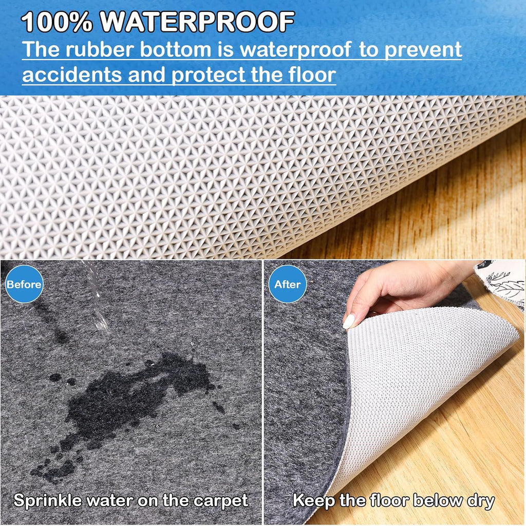 Non-Slip Rug Pads 1/4” Thick, 2x6Ft Waterproof Rugs Non Skid Rug Pad for All Floors and Finishes