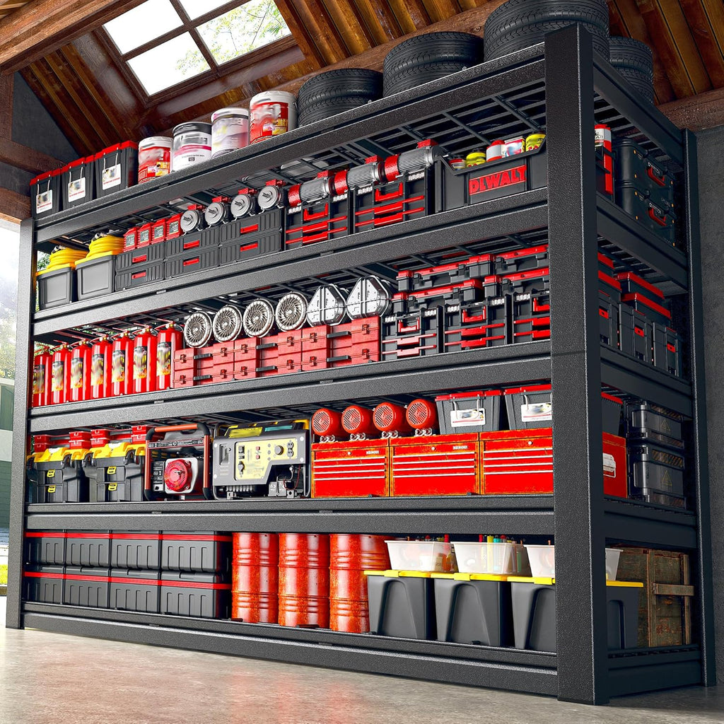 60.1" W Garage Shelving 3125LBS Metal Shelving Extra Wide Storage Shelves Adjustable 5 Tier Garage