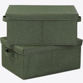 HOONEX Storage Bins with Lids for Organizing, Pack of 2, Storage Boxes with 2 Carrying Handles and