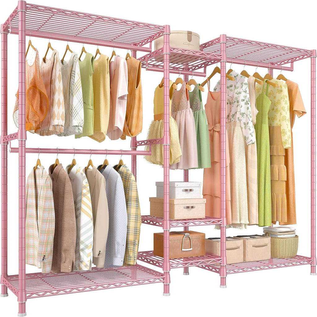 Raybee Clothing Racks for Hanging Clothes Heavy Duty Clothes Rack Load 750LBS clothes rack, 77" H x