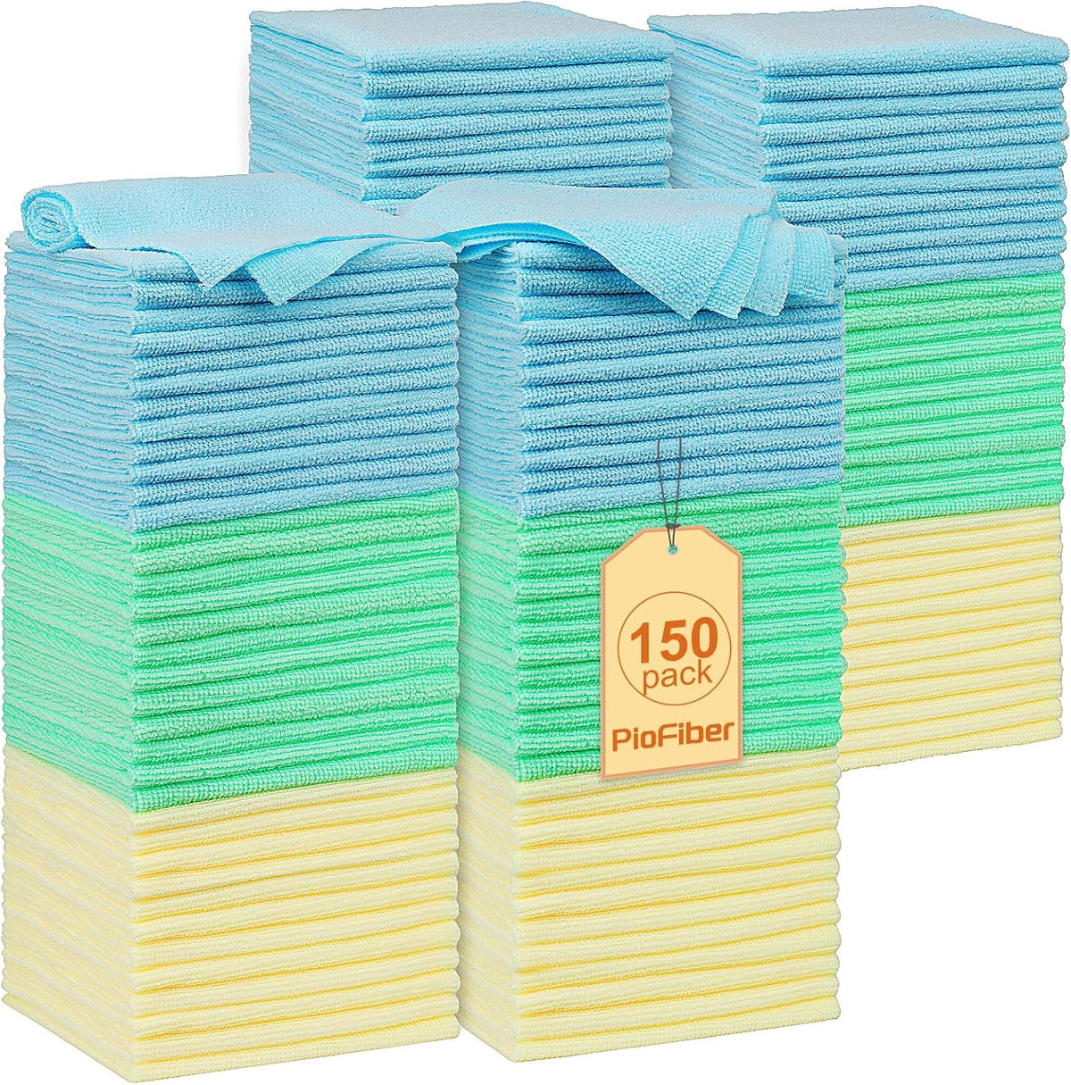 Shop Towels – 150 Pack Edgeless Microfiber Cleaning Cloths, Reusable Lint-Free Towels for Garage