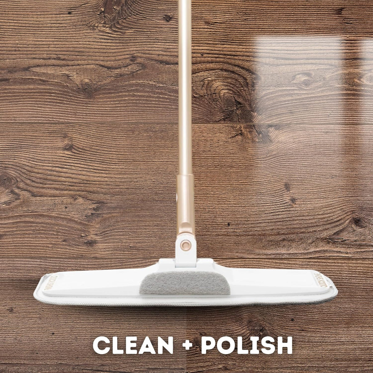 Quick Shine Ultimate Gold Clean + Polish Mop Kit | All-in-One 11 Pc Kit w/Interchangeable
