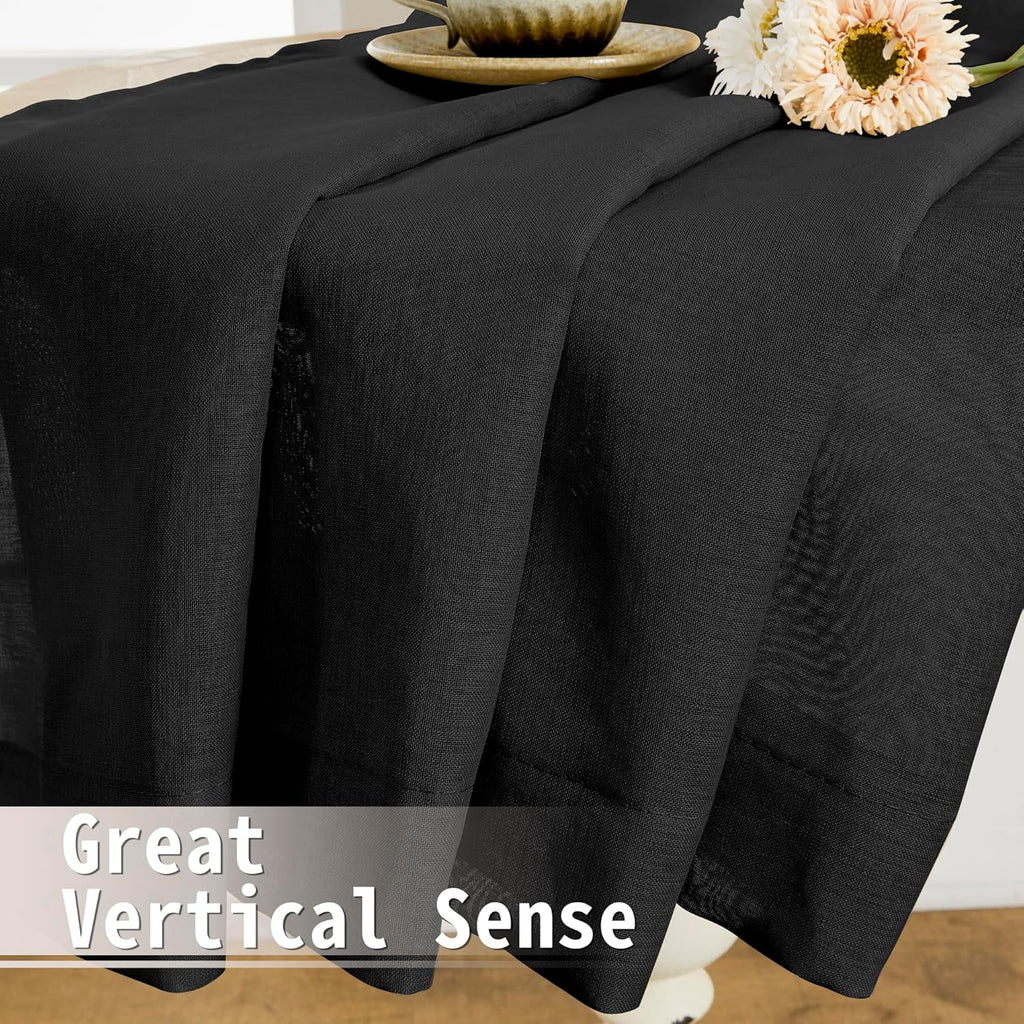 Tollpiz Sheer Door Curtain Closet Linen Textured Curtains Sheer Doorway Light Filtering Voile Patio