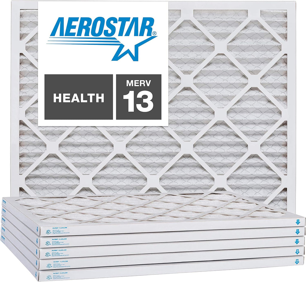 Aerostar 10x12x1 MERV 13, Pleated Air Filter, 10x12x1, Box of 6, Made in the USA