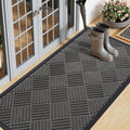 Smiry Front Door Mat Outside Entrance, Heavy Duty Outdoor Indoor Natural Rubber Doormat, Non Slip