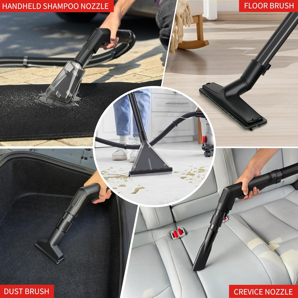 Shop Vacuum Wet and Dry, 6 Gallon, 5.5 Peak HP Power Suction, 3 in 1 Stainless Steel Shop Vac with