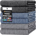 Homaxy Premium Kitchen Towels(18”x 28”, 6 Pack), Large Cotton Kitchen Hand Towels, Flat and Terry