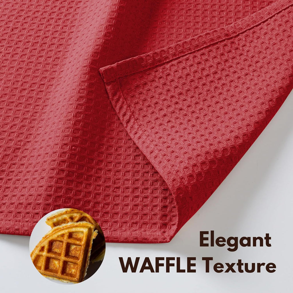 Native Fab Cotton Kitchen Towel with Hanging Loop 16x26 inches, 4-Pack, Waffle Weave Kitchen Towels