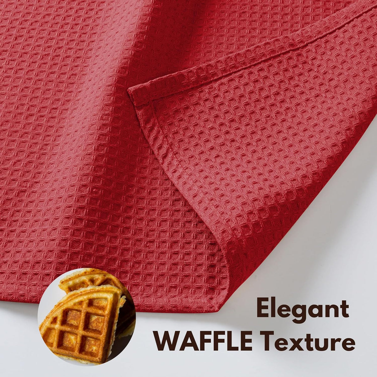 Native Fab Cotton Kitchen Towel with Hanging Loop 16x26 inches, 4-Pack, Waffle Weave Kitchen Towels