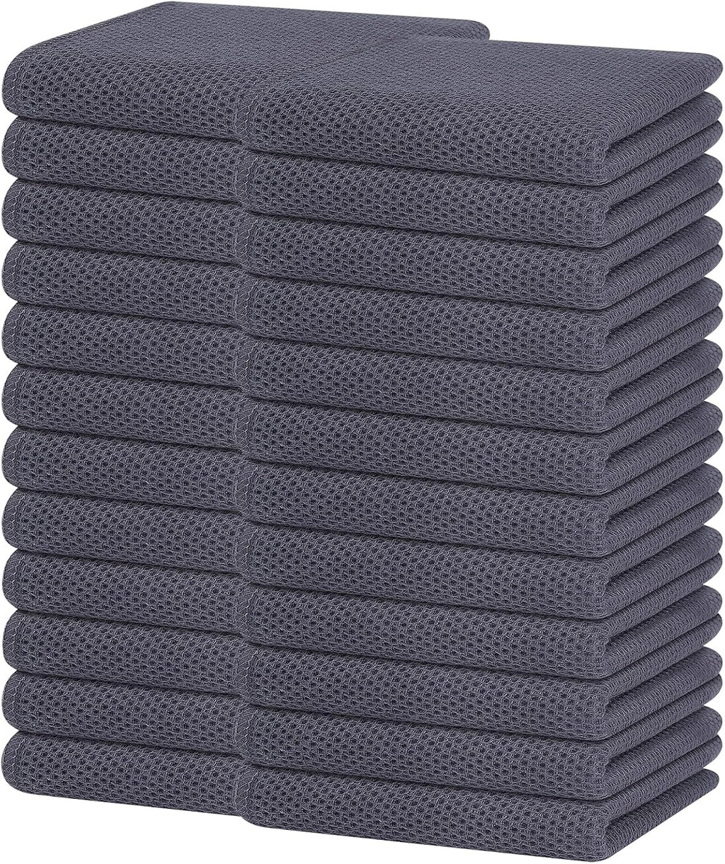 Homaxy 100% Cotton Waffle Weave Kitchen Dish Towels, Ultra Soft Absorbent Quick Drying Cleaning