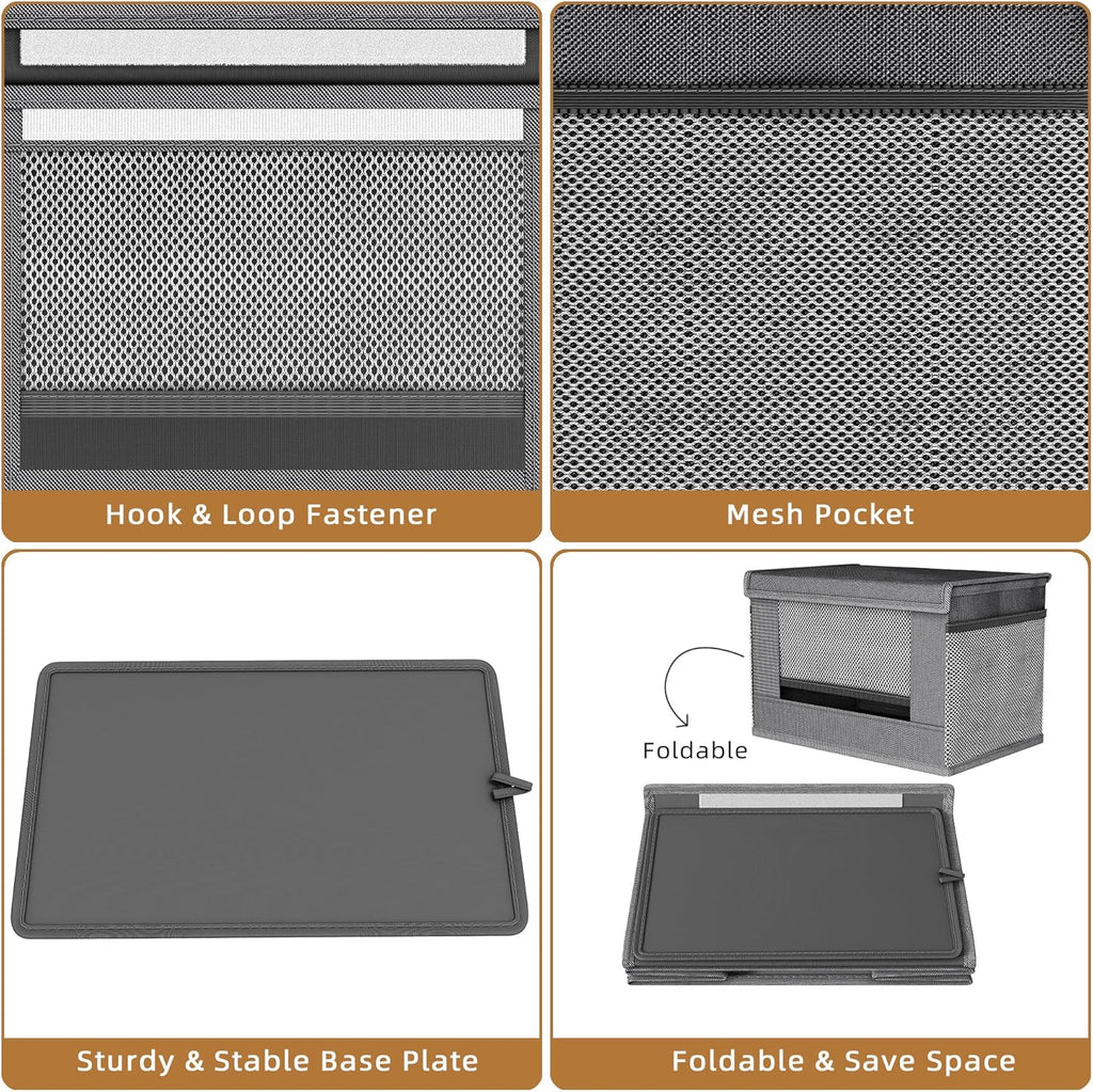 2 Pack Trash Bag Holder Dispenser, Oxford Cloth Garbage Bag Storage Organizer with Mesh Pockets