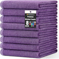 Homaxy Premium Kitchen Towels(18”x 28”, 8 Pack), Large Cotton Kitchen Hand Towels, Flat and Terry