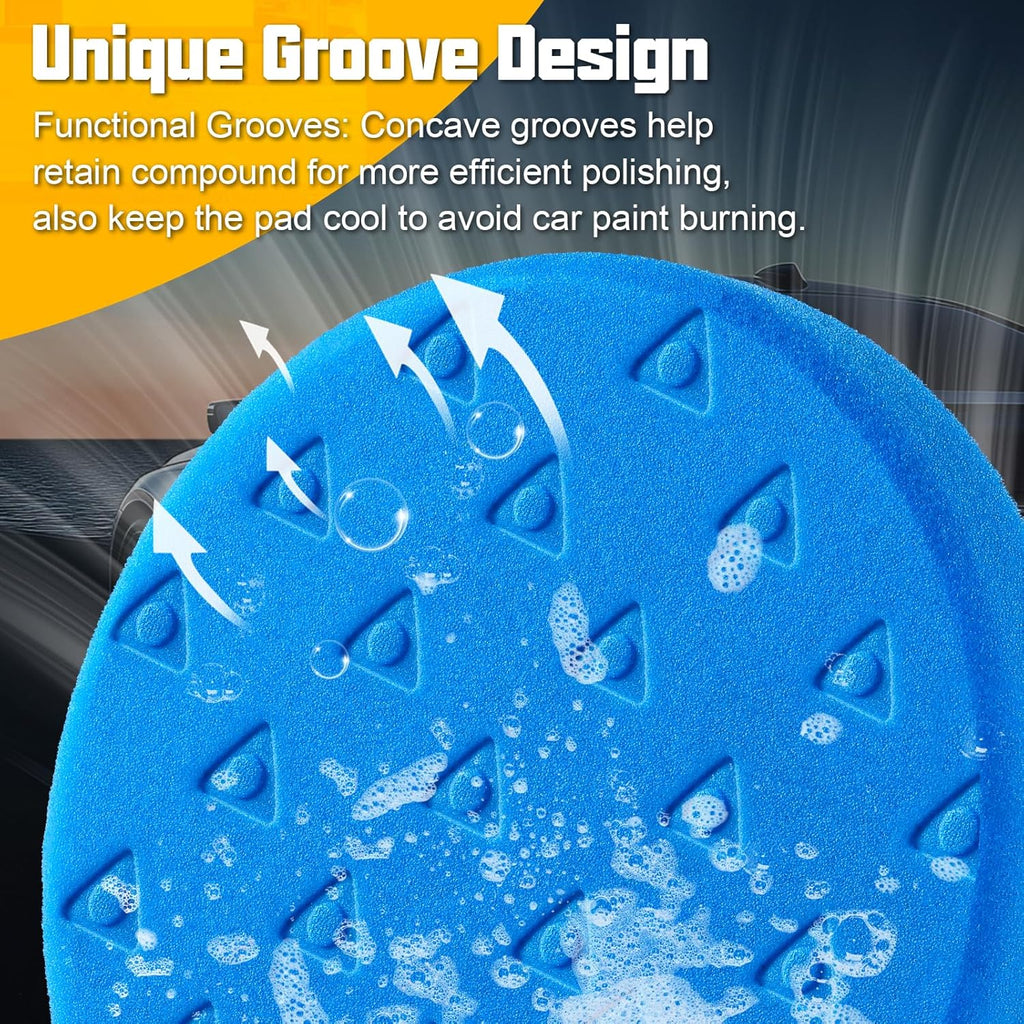 8 Pcs Polishing Pads, Buffing Pads 5.5 Inch 138mm for 5 Inch Backing Plate, High-Density & Reusable