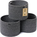 Small Basket for Organizing | Cube Shelf Closet Storage Baskets | 9.7×9.7×7.1” | Woven Rope Gift