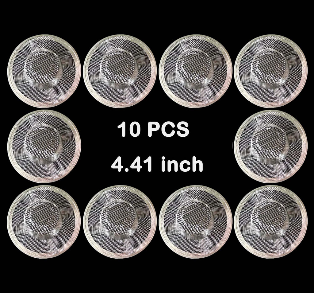 10Pcs Metal Mesh Kitchen Sink Strainer, 4.41" Stainless Steel Slop Basket Filter Trap Kitchen Sink