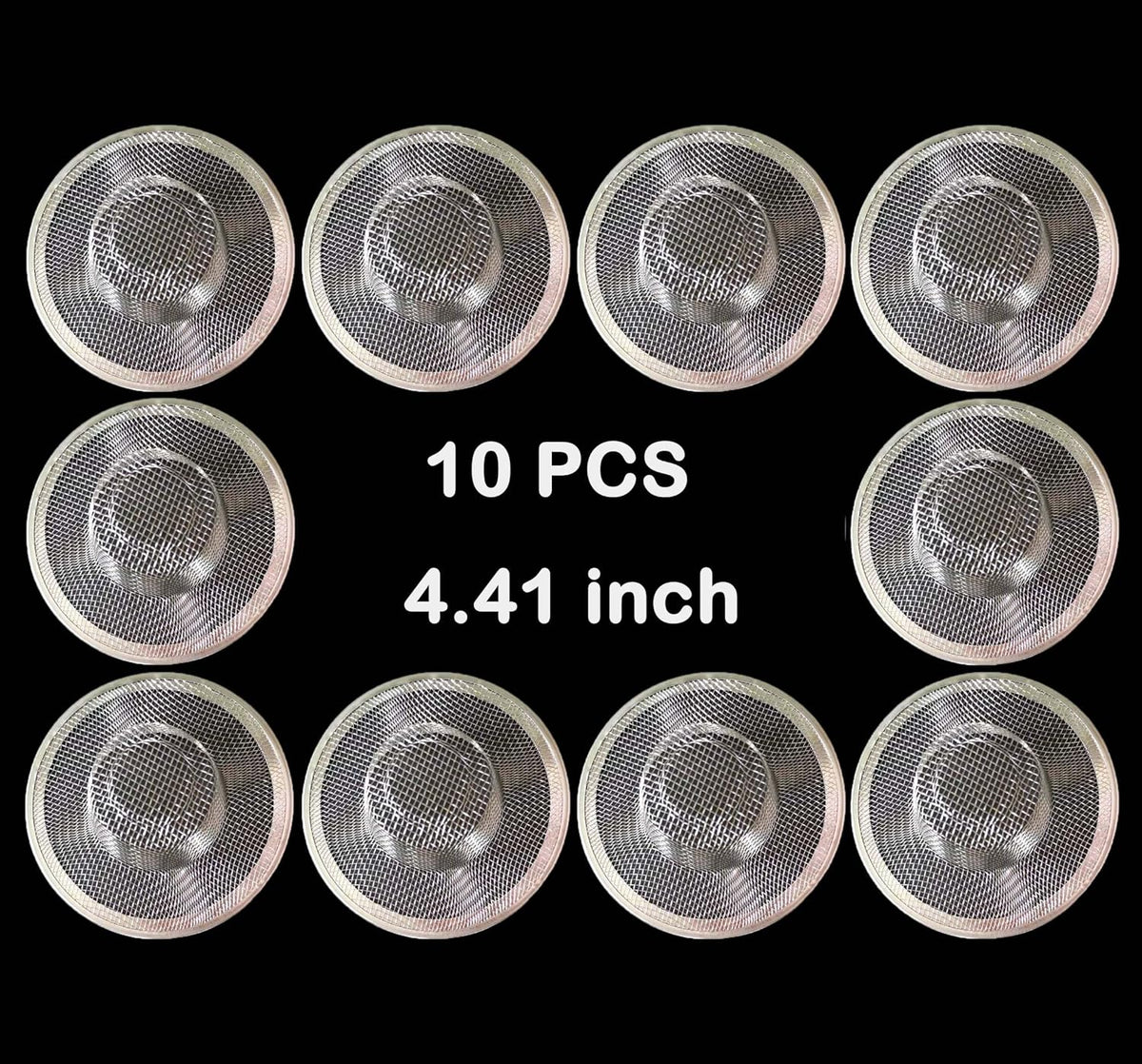 10Pcs Metal Mesh Kitchen Sink Strainer, 4.41" Stainless Steel Slop Basket Filter Trap Kitchen Sink